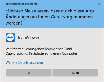 Öffnen der Supportsoftware